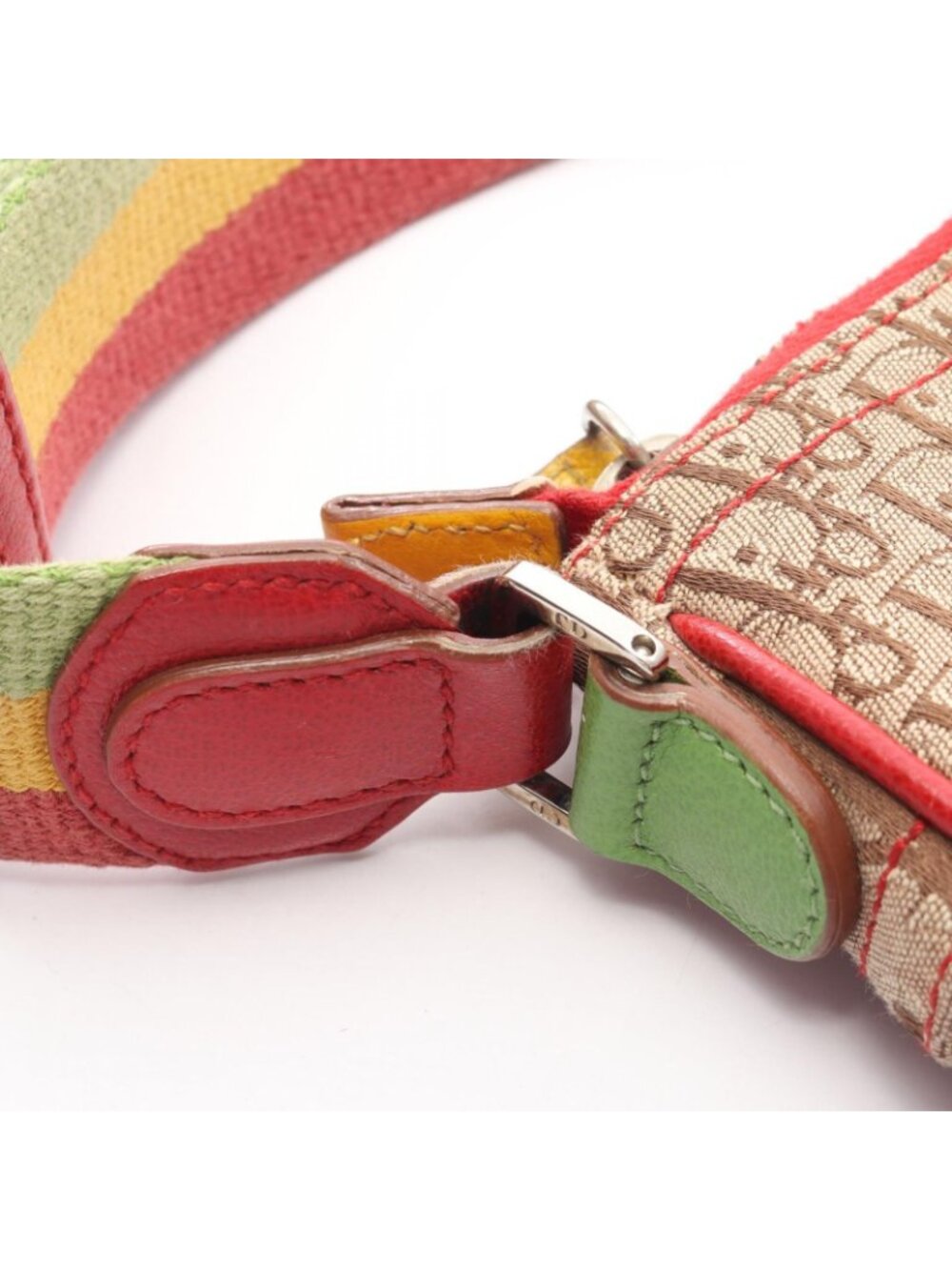 Dior Shoulder Bag Rasta Trotter Saddle Pocket Beige Multi Canvas Leather - Picture 13 of 15